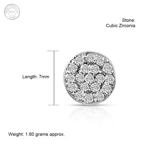 Round Silver Studs with Cubic Zirconia - Image 3