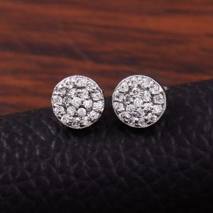 Round Silver Studs with Cubic Zirconia - Image 5