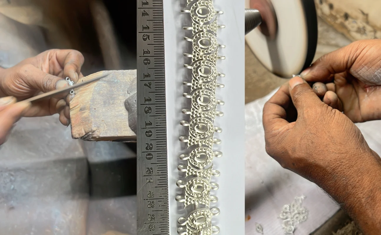 making of handmade silver jewelry